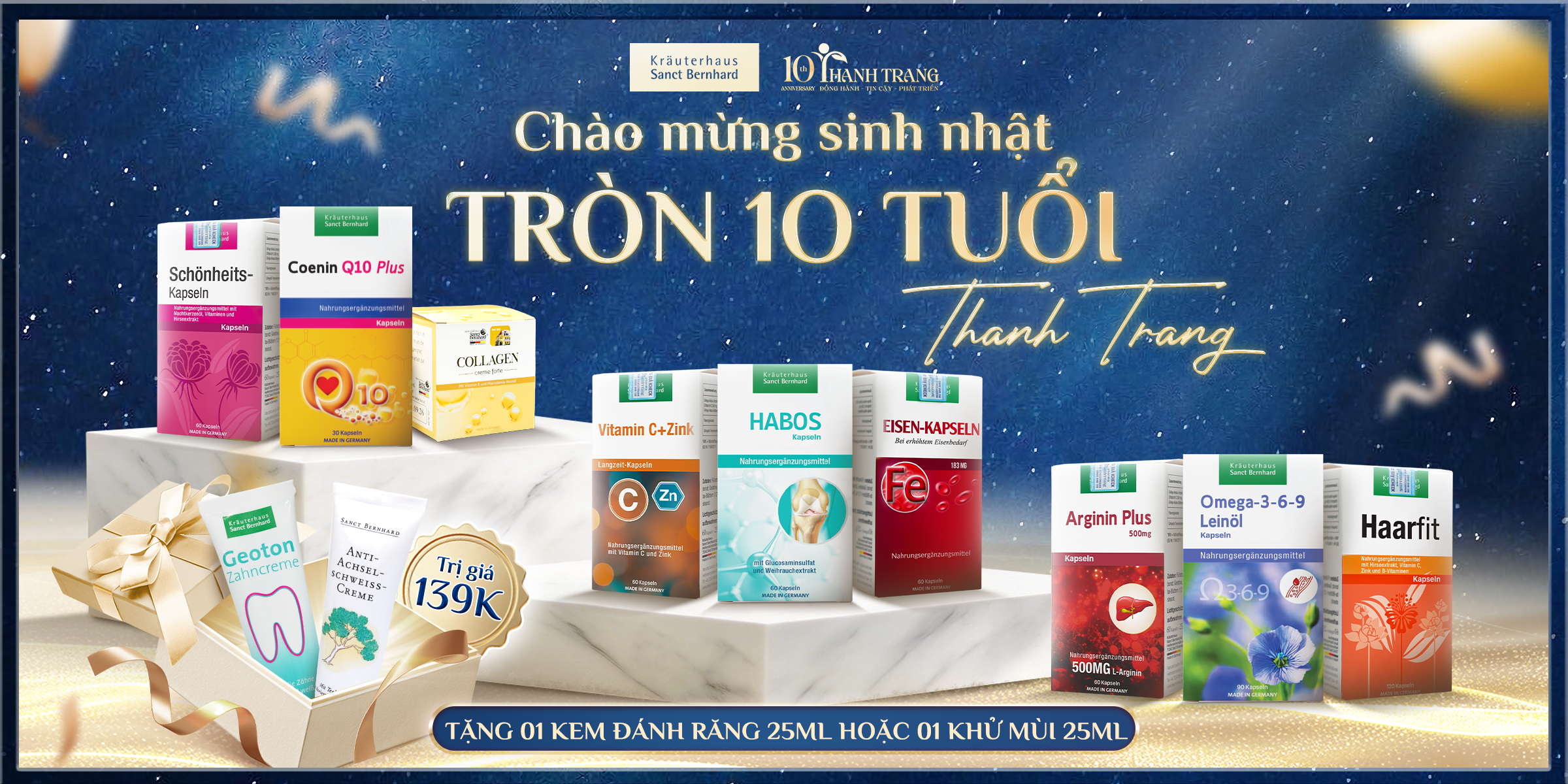 Ưu đãi lớn sinh nhật 10 năm Thanh Trang Pharma